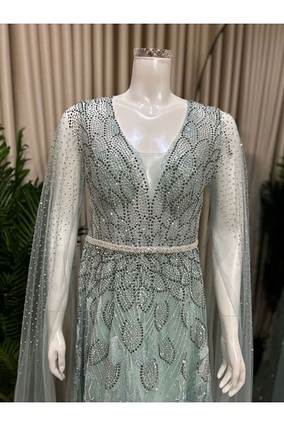 Diva style A distinctive and elegant evening dress with full embroidery