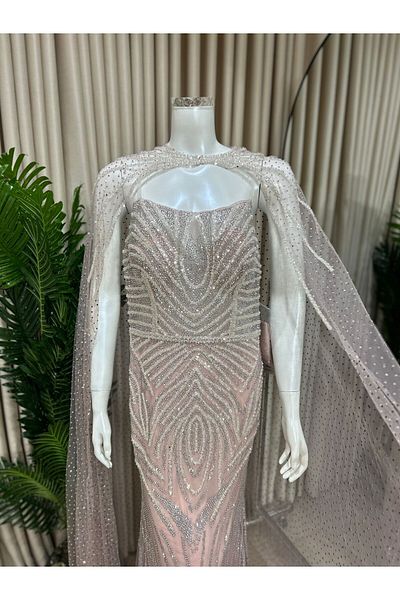Diva style Distinctive and elegant embroidered evening dress