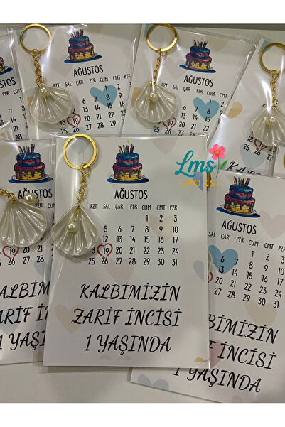 LMS EPOKSİ 10 Adet İncili İstiridye Anahtarlık Nişan Söz Kına Nikah Mevlid Do...