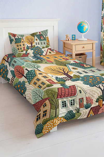 Realhomes مجموعة غطاء سرير بيكيه لغرفة الأطفال والمراهقين بألوان باستيل منقوش...