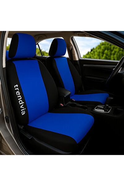 trivexa Front and Rear Orthopedic Strip Auto Seat Cover Set - Blue Black Color