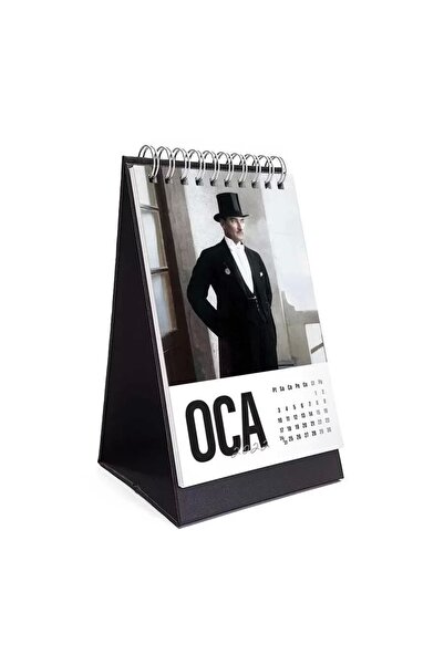 bi'aldım Atatürk Fotoğraflı 2026 Takvimi Siyah Masa Takvimi Dikey Form