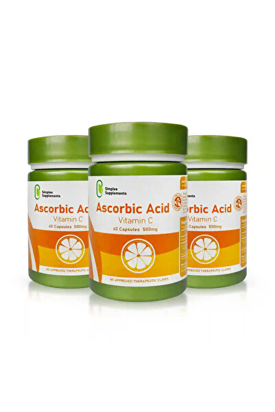 simplee Supplements Ascorbic Acid Vitamin C – 3 Bottles