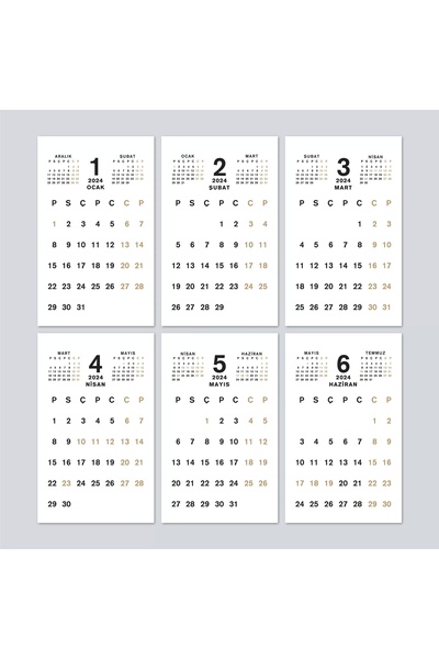 bi'aldım Haftalık Planlamalı Organizer Takvim, 2026 Masa Takvimi, Üçgen Takvim, Önceki ve Sonraki Aylar
