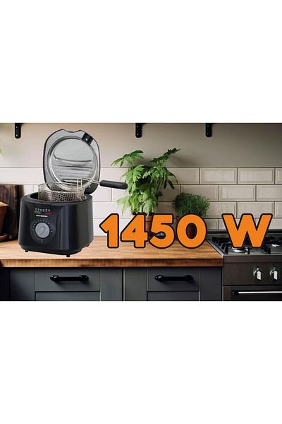 Hausberg Fritéza HB-1331NG, 1450 W, 2,5 litru, nastavitelný termostat 0 - 190 °C, odnímatelná