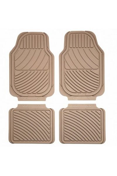 CARPLUS CLEANİNG Covorașe auto universale, 4 bucăți din cauciuc rezistent, bej
