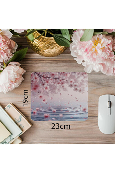 Wisdom Rain Mousepad cu flori cu tematică japoneză minimă - 19x23 cm 2 mm dre...