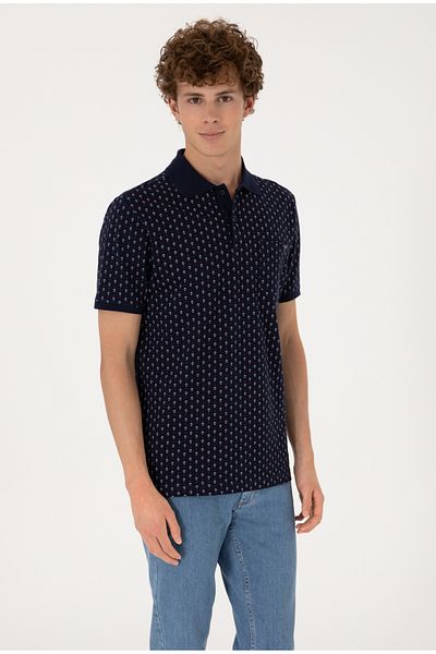 U.S. Polo Assn. U.S. Polo Assn. Navy Blue Men's Regular Fit Polo T-Shirt Dmk.2103323.Paly.