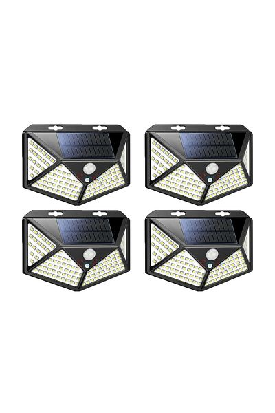 Generic Set of 4 solar-powered lamps, motion and dusk/light sensor, standby mode, 3 lighting modes