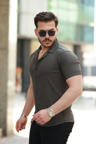 modamtn Men's Apaj Collar Short Sleeve Shirt
