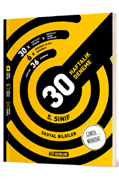 Evrensel İletişim Yayınları 5.Sınıf Hız Yayınları Sosyal Bilgiler 30 Haftalık Deneme - Optik Okuma Yazılıya Hazırlık / Güncel