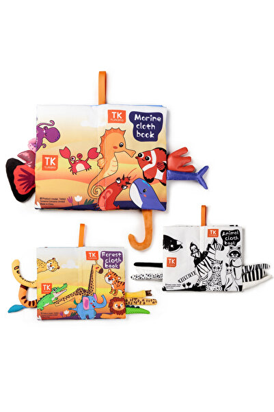 tumama Σετ 3 εκπαιδευτικών και κουδουνιστών βιβλίων για μωρά - Θέματα: Θαλάσσ...