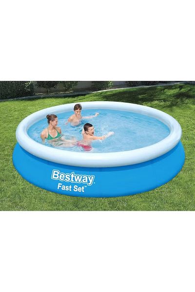 BESTWAY حوض سباحة سريع التركيب، حوض سباحة عائلي للأطفال والكبار، 366×76 سم
