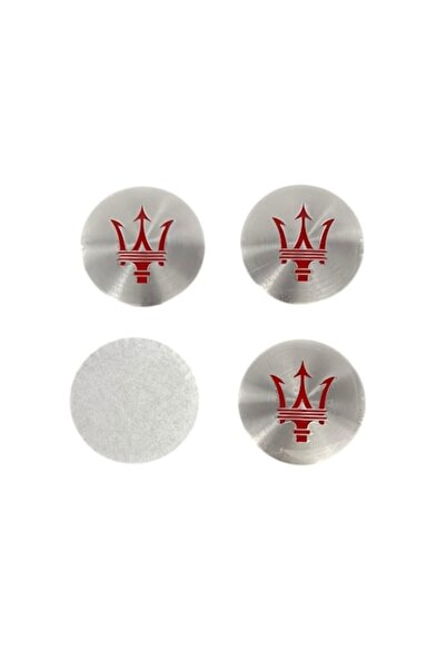 MAF Set 4 embleme autocolante Maserati din aluminiu 56mm pentru capace de jan...