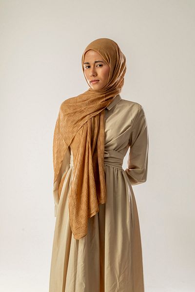 FLEUR SOİE Dama Pattern Honey Muslin Shal