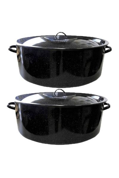MetaloChimice Enamelled Pot Set with Lids, 15L