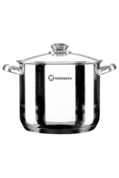 OEM Set 2 x Stainless Steel Pot with Glass Lid 22.5 l, Grunberg, 34 cm