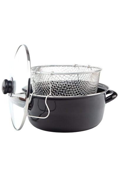 OEM Frying Pot with Glass Lid and Frying Basket, 24 cm, 3.90 L, Grunberg GR4424