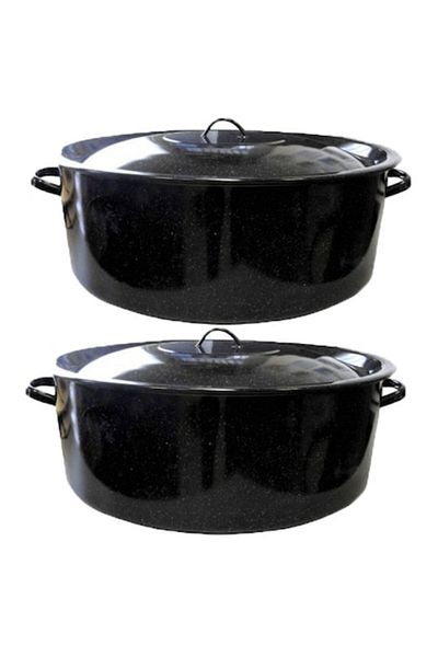 MetaloChimice Enamelled Pot Set with Lids, 15L