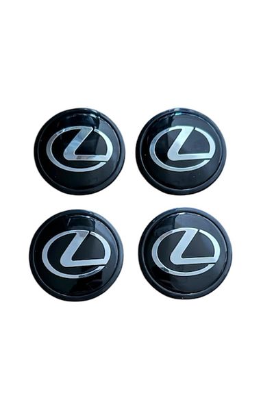 Universal Set 4 capace roți 59mm exterior, 55mm interior Lexus negre compatibile/înlocuitoare pentru jante din aliaj