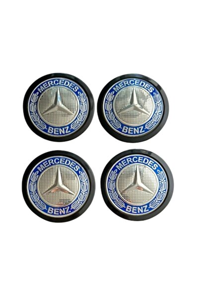 MAF Set 4 capace roată 76mm exterior, 60mm interior, jante aliaj albastre com...