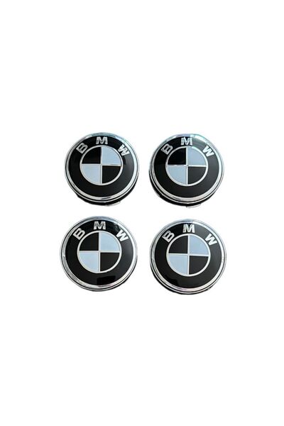 BMW Set 4 capace roti 60mm alb negru compatibil/inlocuitor janta aliaj