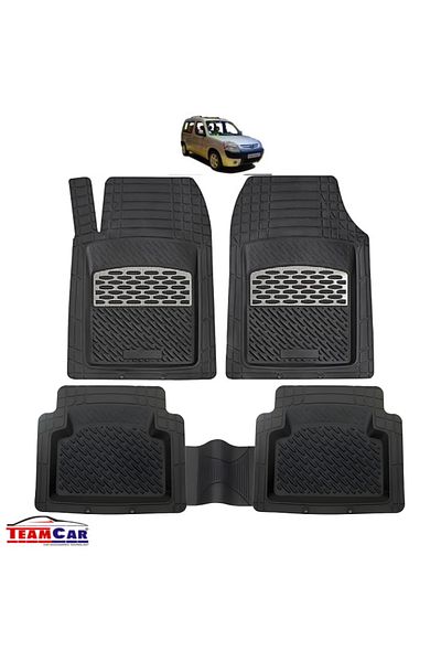 TEAMCAR ® Car Mats Tray Type Compatible With Peugeot Partner I (1996-2008) Carbon