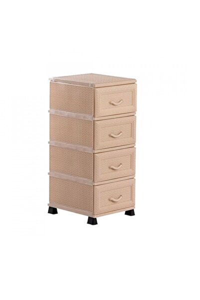 OEM Dulap din 4 sertare pentru depozitare, Sultan, 87x46x37 cm, plastic, BEJ