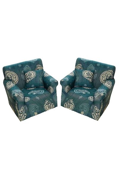 OEM Set 2 huse elastice pentru fotolii, MS STAR, imprimeu abstract, S-90x140cm, bej-turcoaz
