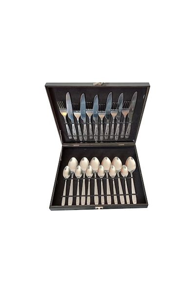 OEM Set 24 de Tacamuri din Inox in Cutie din Lemn, 32x25x4 cm