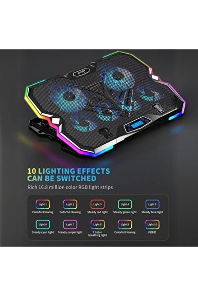 SPEARPC Laptop Cooling Pad RGB with 6 Fans - Adjustable and Anti-Slip