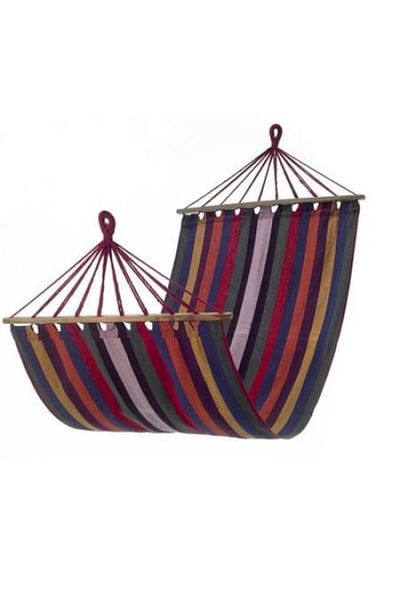 OEM Hamac din Bumbac cu bara de Lemn, 100 Kg, 200 x 80 cm