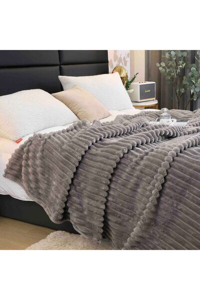 OEM Cocolino Fluffy Blanket, 200x230cm, 3D Effect, Petrol Grey