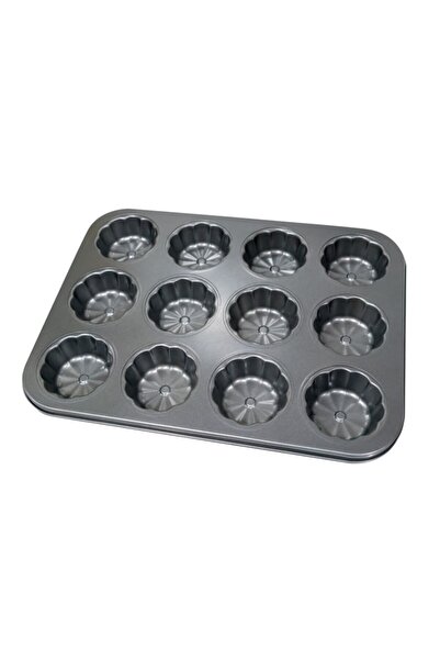 OEM Tava pentru briose forma floare, teflonata, 12 forme