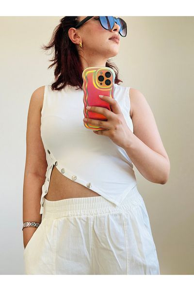 AFA COLLECTION Snap Fastener Body - Stylish Blouse