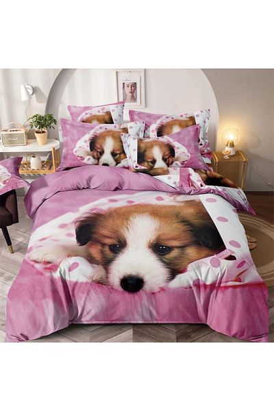 JOJO HOME Double bedding, flannel, 6 pieces, J3DD-20, print, 235 x 240 cm