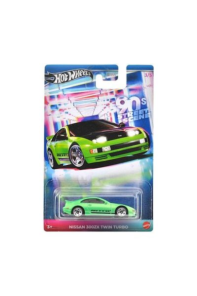 HOT WHEELS Mașină metalică Hot Wheels, scenă stradală din anii '90, Nissan 300ZX Twin Turbo, 1:64, verde