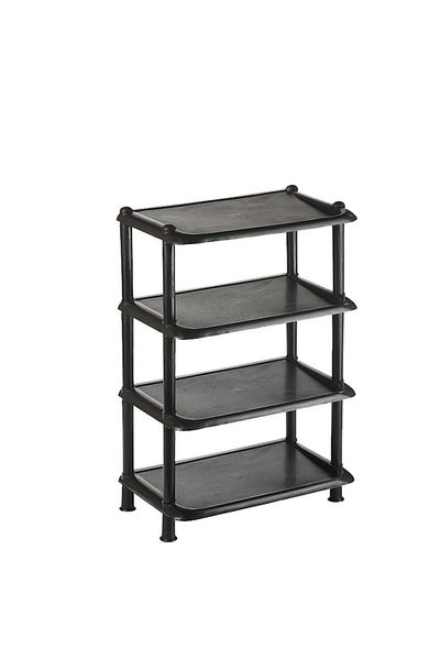 OEM Raft pantofi 4 etaje negru 67x45x28 cm