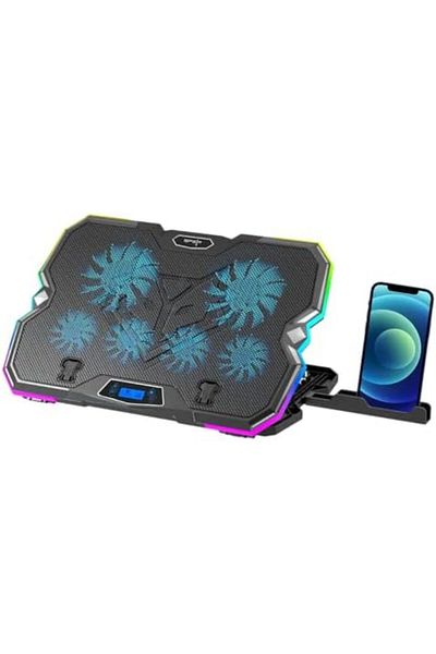 SPEARPC Laptop Cooling Pad RGB with 6 Fans - Adjustable and Anti-Slip