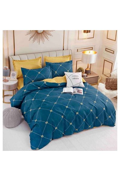 OEM Double Bed Linen, 6 Pieces, Fine Cotton, Modern Print, 180x200cm, 200x220cm, 50x70cm, 70x70cm