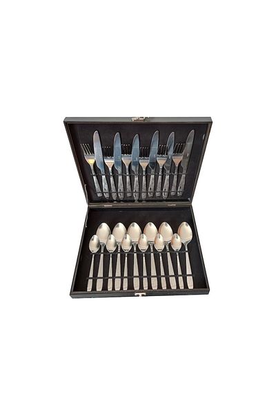 OEM Set 24 de Tacamuri din Inox in Cutie din Lemn, 32x25x4 cm