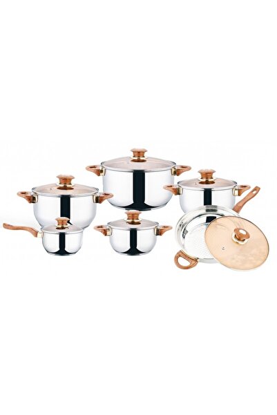 OEM Set 6 Vase din inox cu capace din sticla, 12 piese, 1.6, 2.4, 2.5, 3.2, 4.3, 5.6 Litri