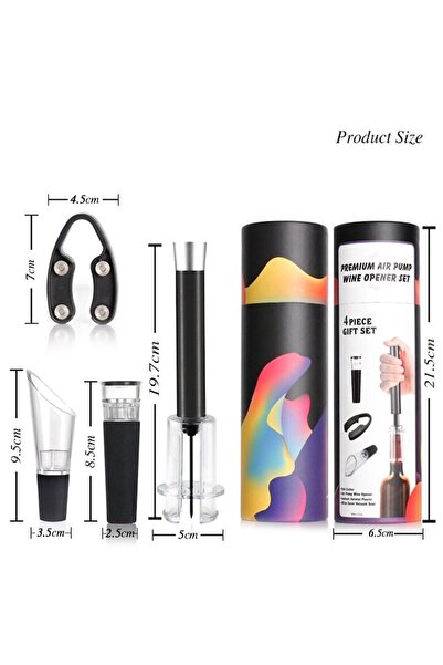 OEM Set Wine Corkscrew with Air Pump, Foil Cutter, Aerator, Vacuum Stopper, Grunberg DVWG16/Black