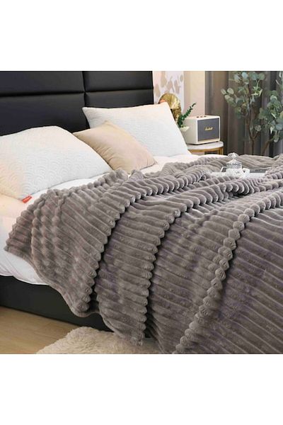 JOJO HOME Patura Cocolino Pufoasa, 200x230cm, Efect 3D, Gri Petrol