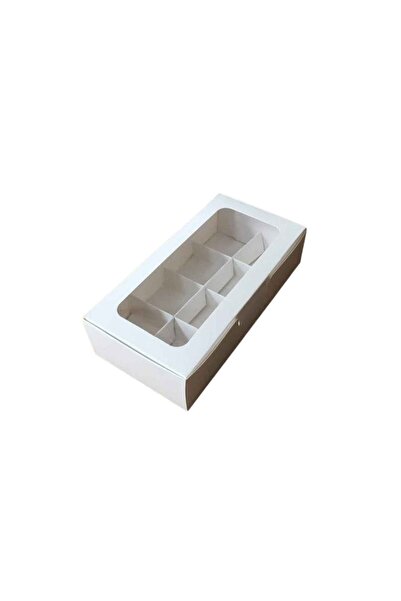 Eminonutoptanci Asetat Pencereli Karton Kutu 20x10x5 CM 8 Bölmeli Kutu (10 Ad...