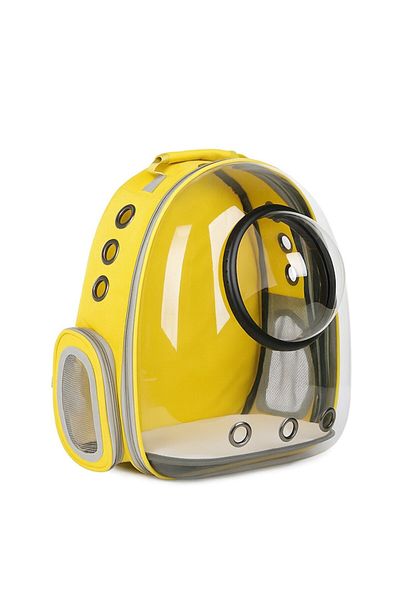 ANGMAD Rucsac pentru transportul animalelor de companie, 43x33x25cm, greutate maximă 7kg, fereastră transparentă, galben