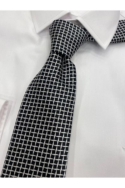 Pierre Cardin ЧЕРНА ВРАТОВЪРЗОВКА С ТЪКАН ПЛАТ С ШАРЕН ОТ PIERRE CARDIN