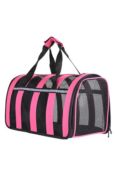 ANGMAD Geantă de transport pentru animale de companie – Roz neon, 42 × 24 × 25 cm