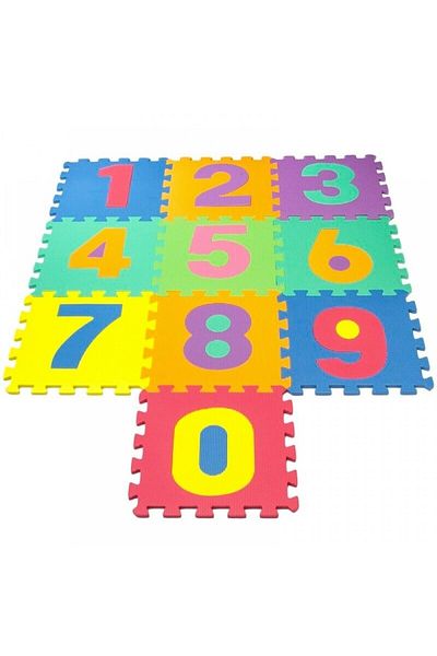 OEM Set Covor puzzle pentru protectie pardoseala, model cu numere, 31.5x31.5X1cm, 10 bucati