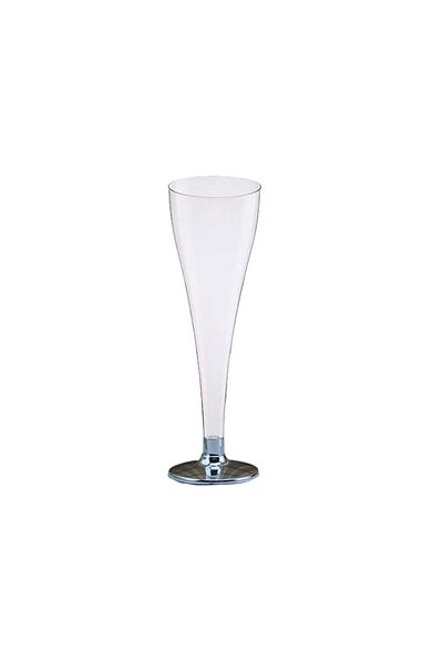 TT Tahtakale Toptancıları Plastic Champagne Glass (Champagne Glass) (8 Pieces) Silver
